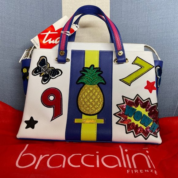 NEW Braccialini Italian Women's Zoe Patch Bag